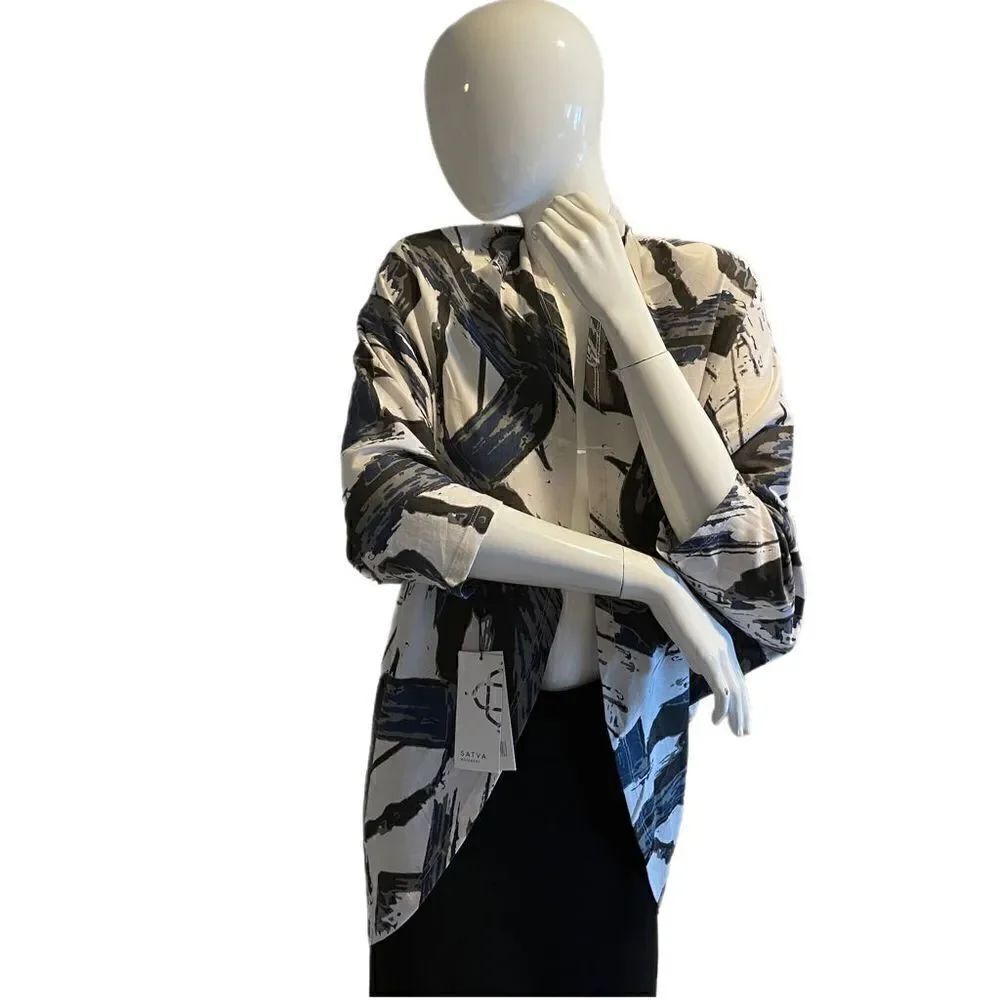 Satva Gray Brush Print Cocoon Wrap